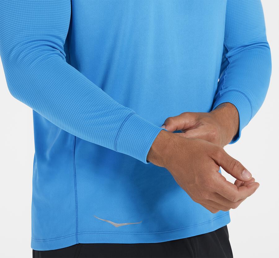 Haut Hoka One One Performance 3/4 Sleeve Homme - Bleu - ZMT-805649